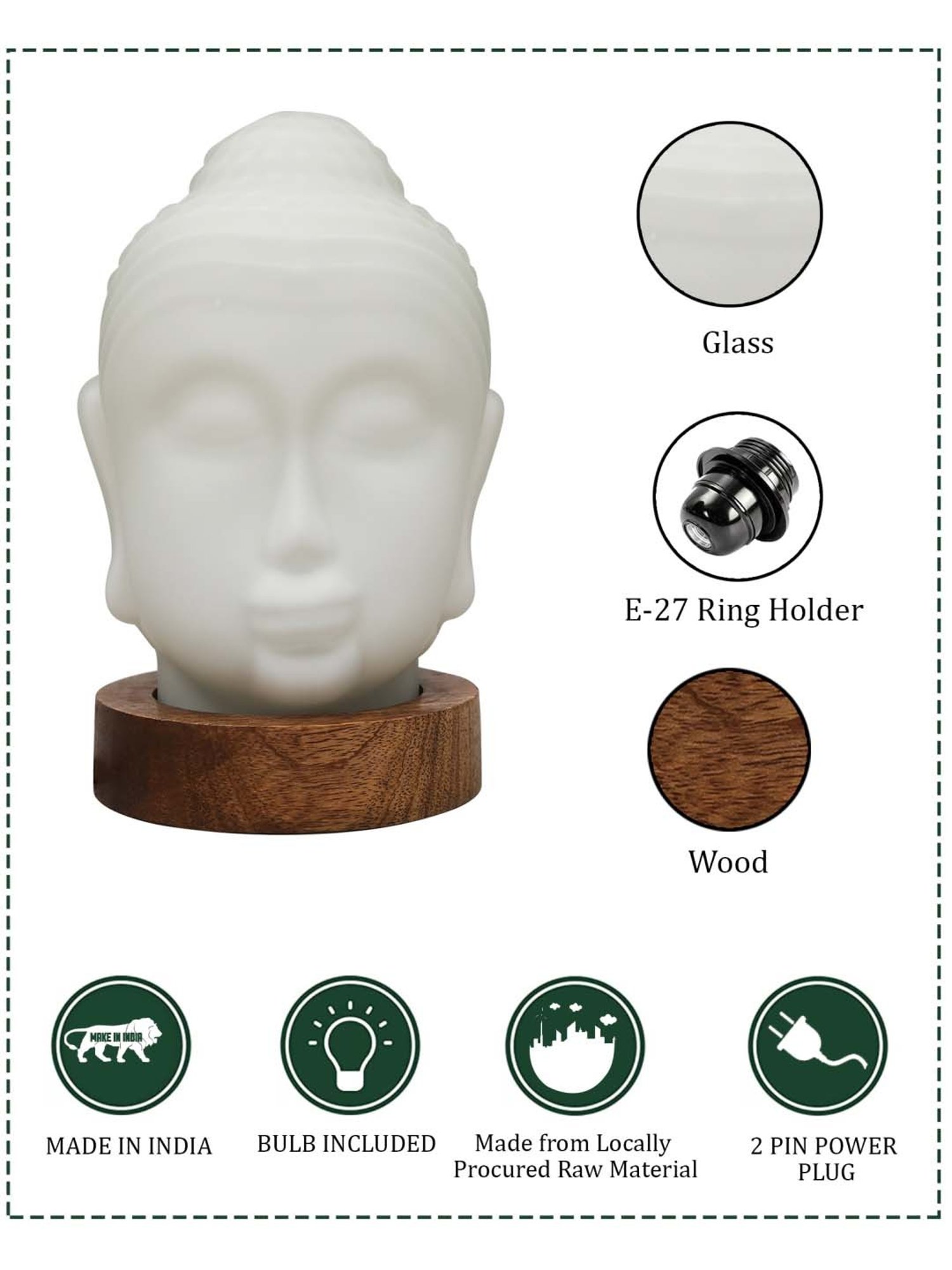 Homesake White Glass Meditation Buddha Statue Decor For Home