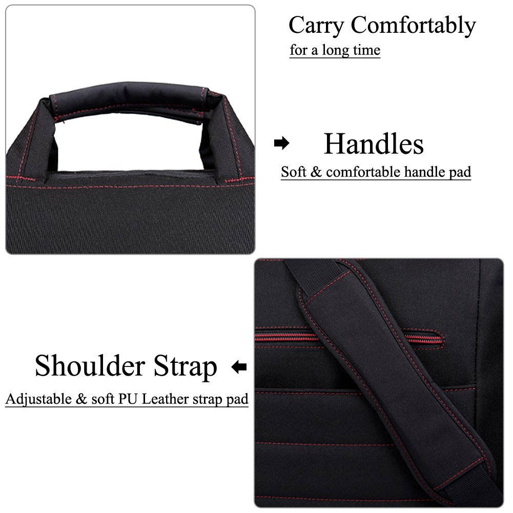 BRINCH 15.6 Inch Nylon Shockproof Carry Laptop Case Messenger Bag For 15 - 15.6 Inch Laptop / Notebook / MacBook / Ultrabook / Chromebook with Shoulder Strap Handles and Various Pockets,Black+Green