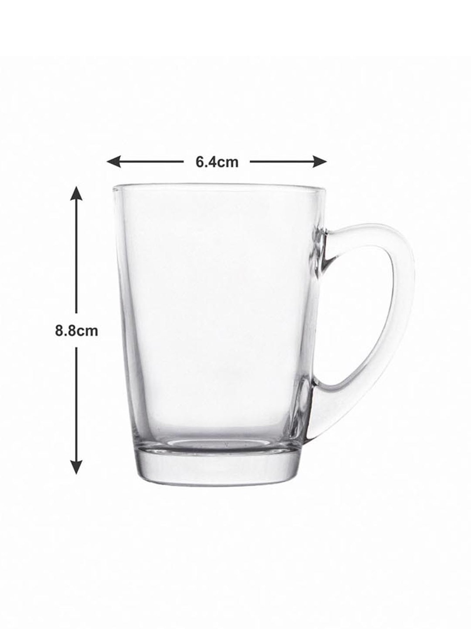 Goodhomes Transparent Glass Coffee Mugs (115 ml) - Set of 12