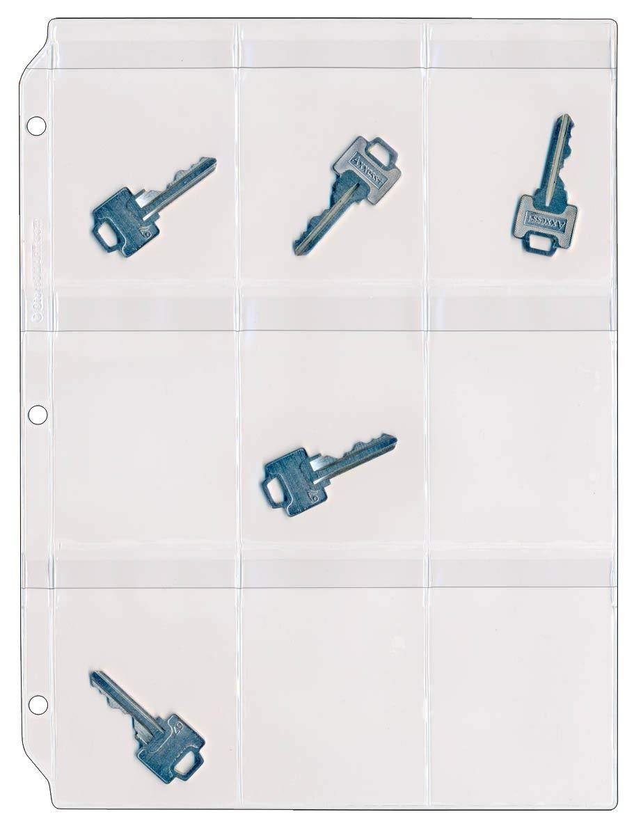 StoreSMART Key Holder - Clear Vinyl Binder Pages - 10-Pack - Top Load with Flaps- RMSTWPF-KEY-10