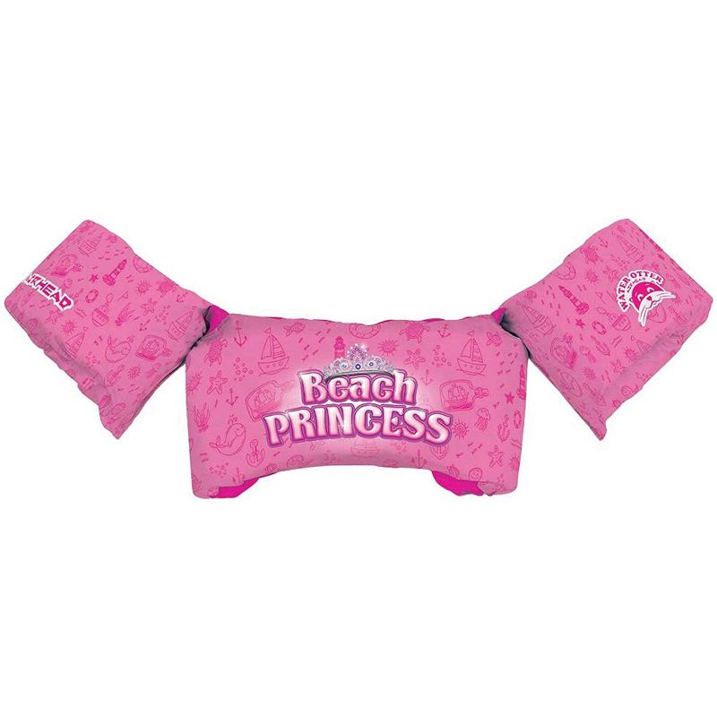 Airhead 10000-02-204 Water Otter Premium Kid Child Life Jacket Vest & Flotation Swim Aid with Freedom Arm Band Floaties, USCG Approved, Beach Princess