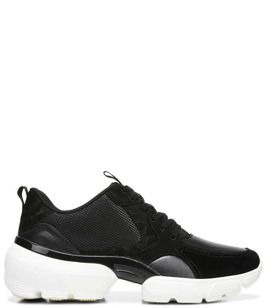 Vionic Aris Leather Suede Mesh Lace-Up Sneakers
