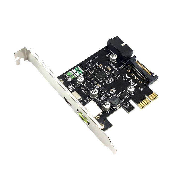 PCI-E 1x Express to USB 3.1 Type C & USB 3.0 Dual Port Add on Expansion Adapter