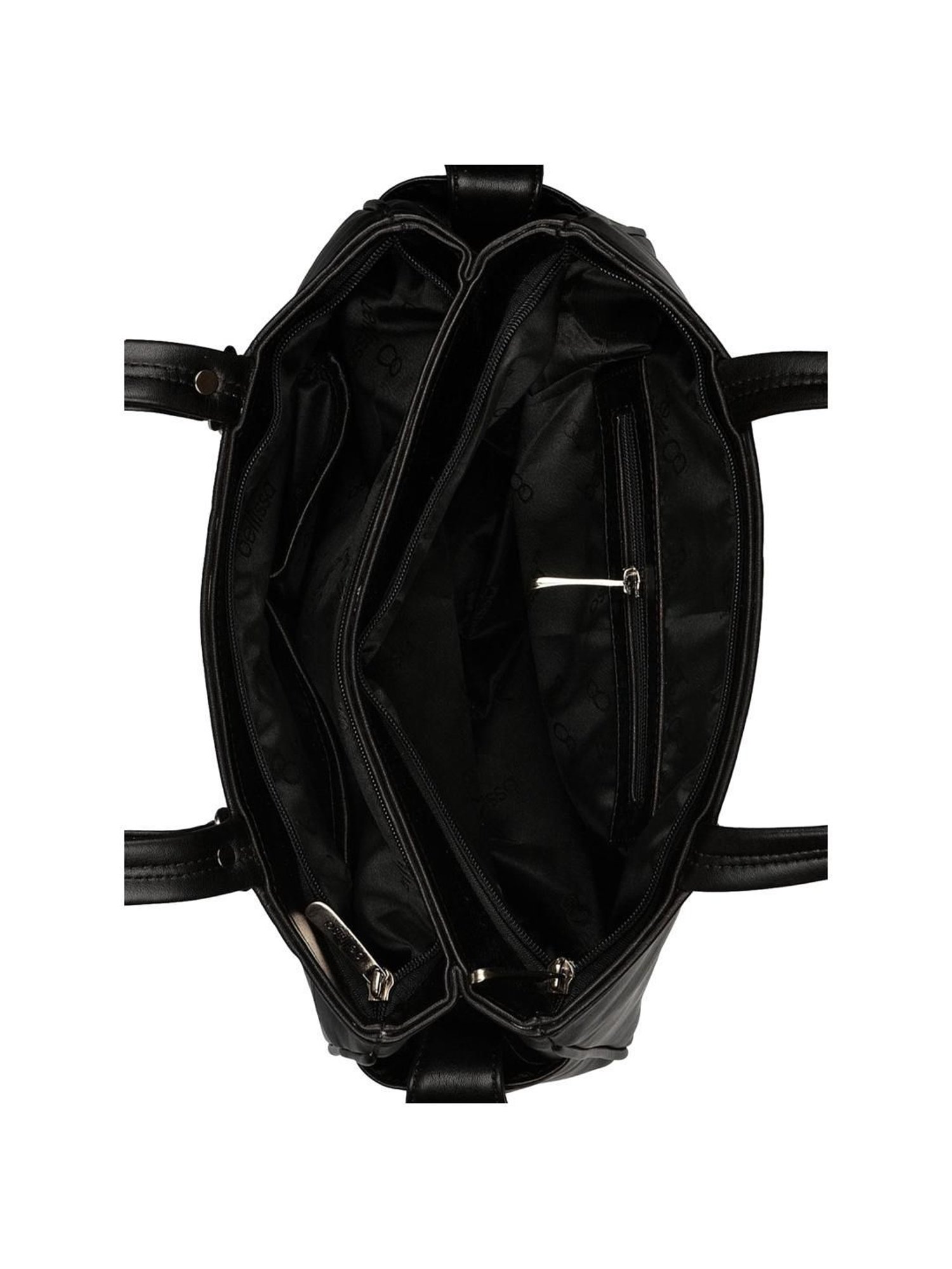 Bellissa Black Solid Medium Handbag