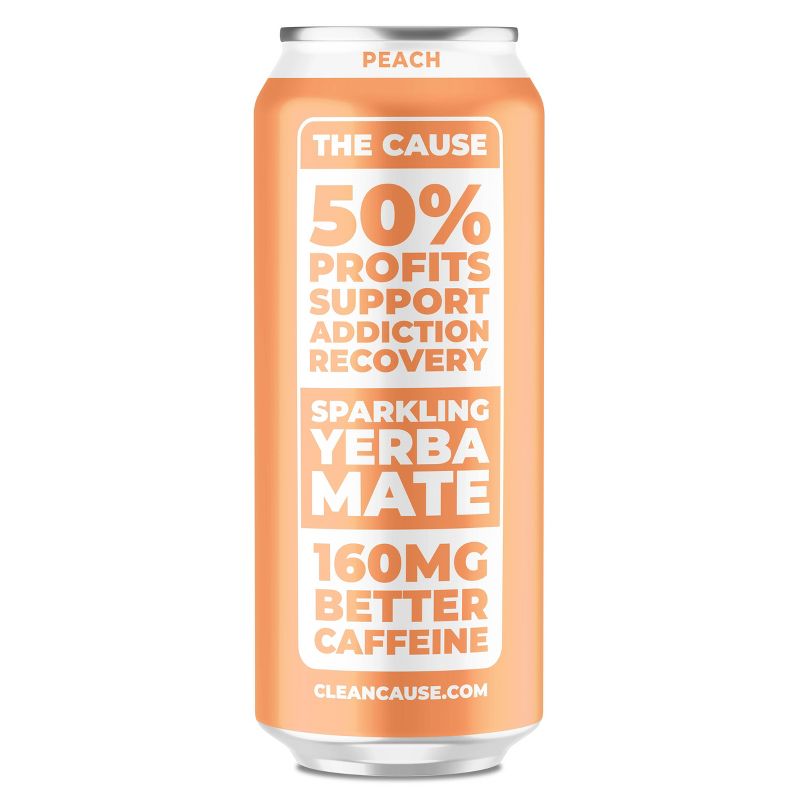 Clean Cause Sparkling Yerba Mate Peach - 16 fl oz Can
