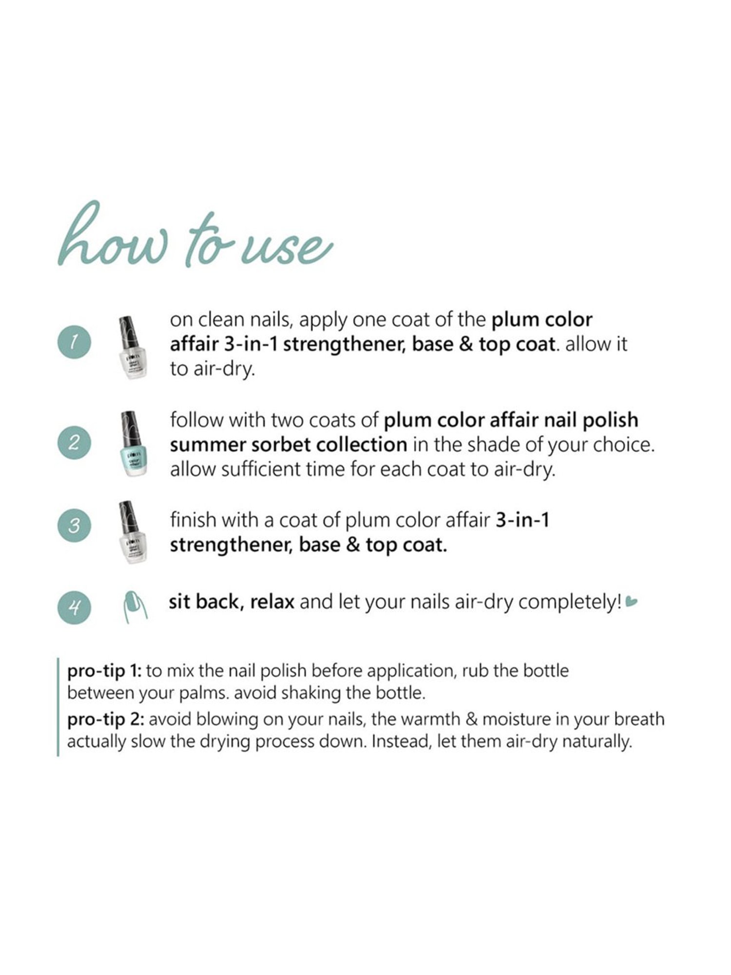 Plum Color Affair Nail Polish Summer Sorbet Collection Mint 154 - 11 ml