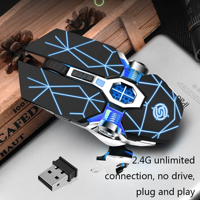 1600 DPI 7-Keys Computer Gaming 2.4G Wireless Mouse, Colour: Flywheel Black