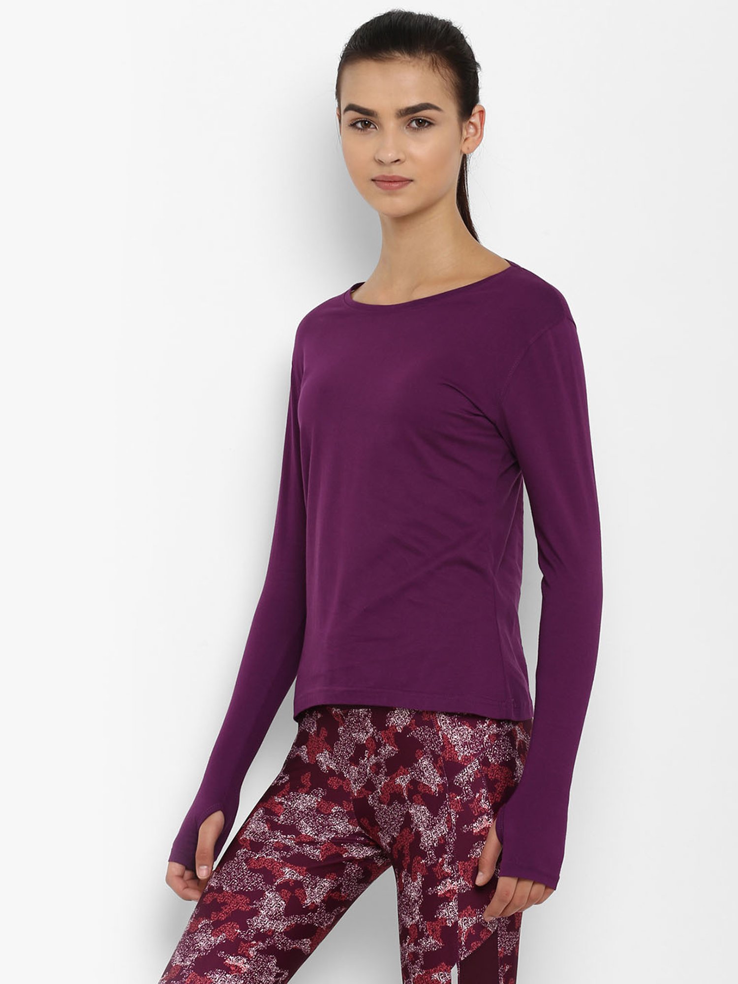 Appulse Purple Cotton Slim Fit T-Shirt