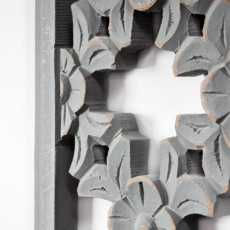 Carved Wood Medallion Wall Art Gray - Crystal Art Gallery