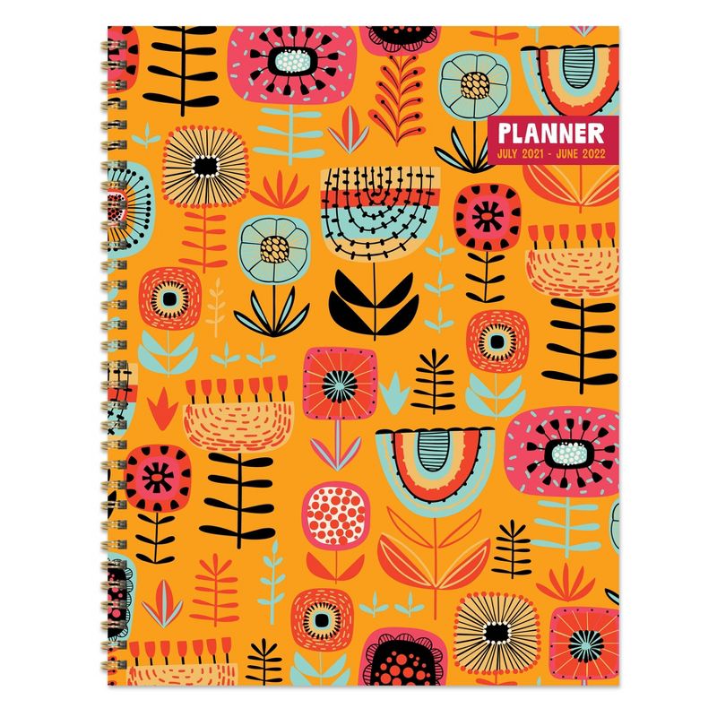 2021-22 Academic Planner 8.5" x 11" Folky Floral Daily/Weekly/Monthly - The Time Factory