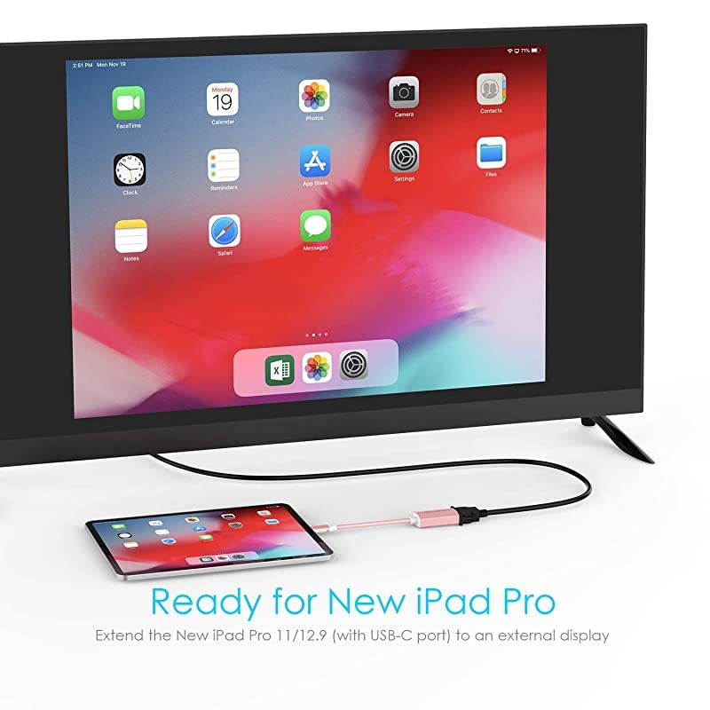 USB C to VGA Adapter Type C to VGA Cable Converter Compatible 20202016 MacBook Pro 131516 New iPad ProMac AirSurface Chromebook Samsung S20S10S9S8Note More CBCU606 Rose Gold