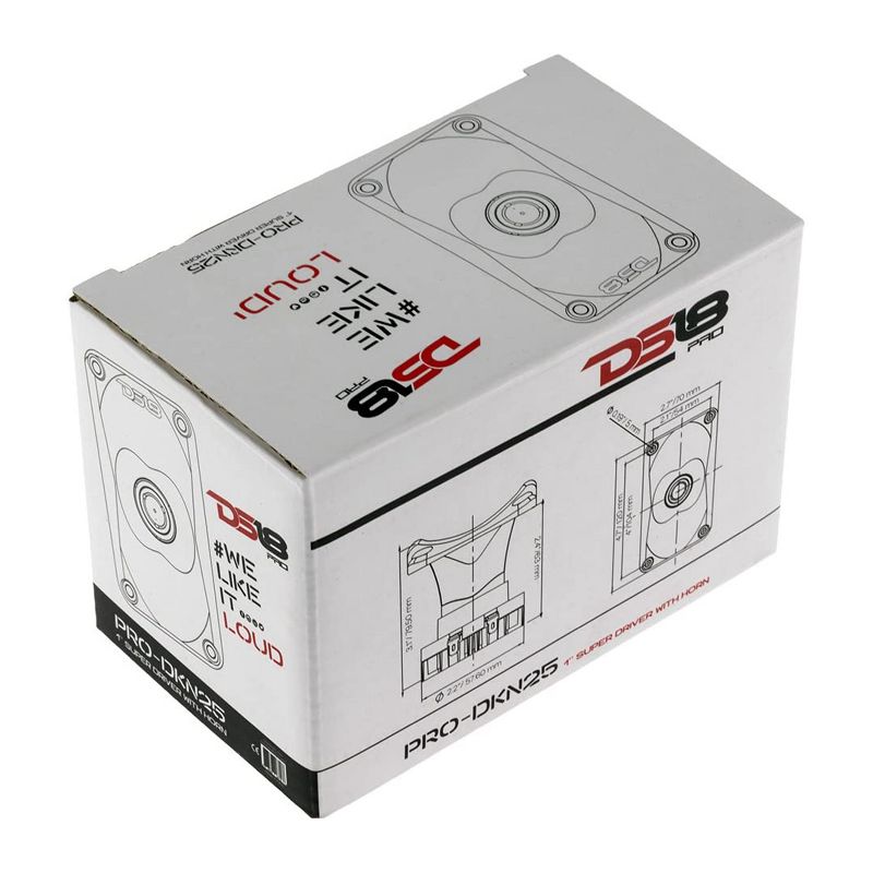 DS18 PRO-DKN25 1 Inch 120 Watts Max Power 60 Watt RMS 8 Ohm Twist On Throat Neodymium Magnet Driver with Phenolic Voice Coil (2 Pack)