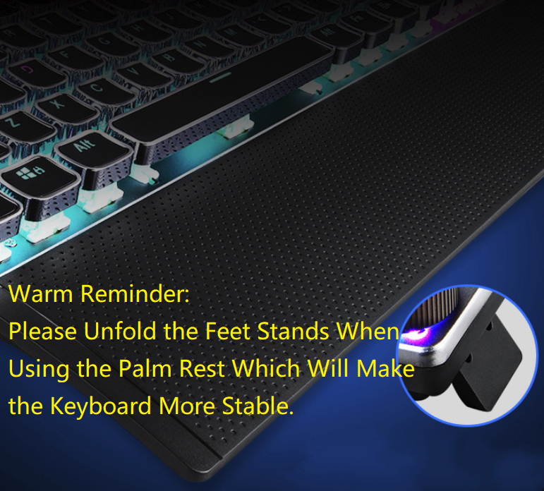 AULA F2088 All  Anti-ghosting Keys, Ergonomic Design, Cool Exterior  USB Wired Real Blue Mechanical Gaming Keyboard-Punk Style Version and Mixed Color Backlit