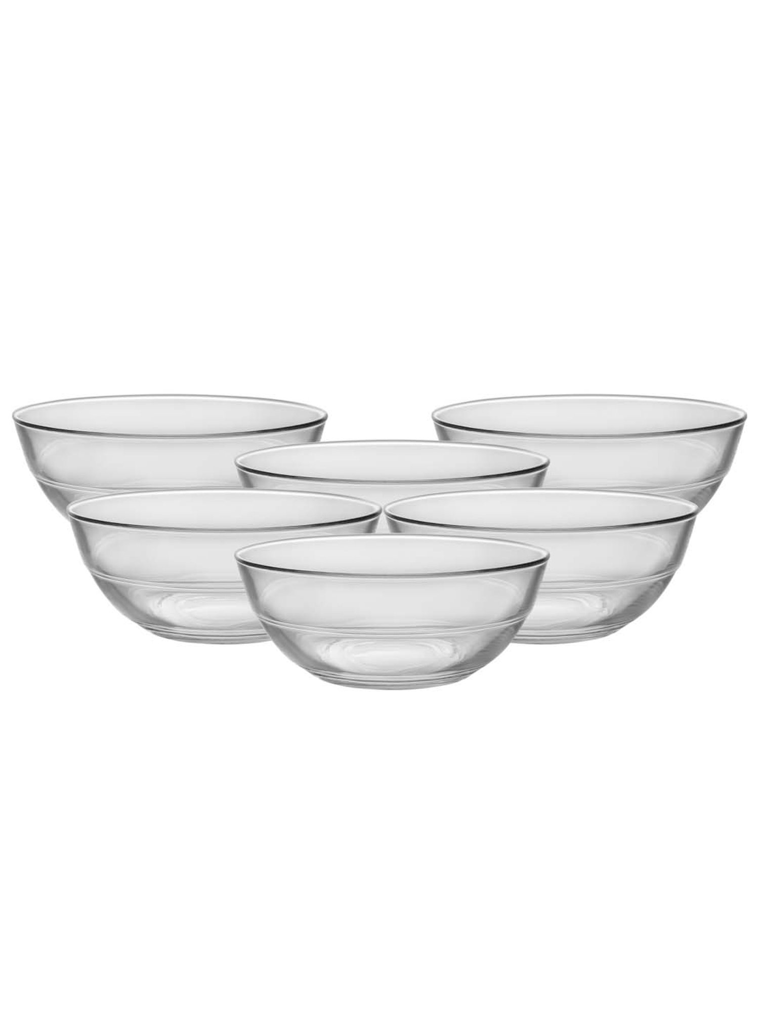 Duralex 'Lys' Transparent Glass 10.5 cm Serving Bowl (0.205 L) - Set of 6