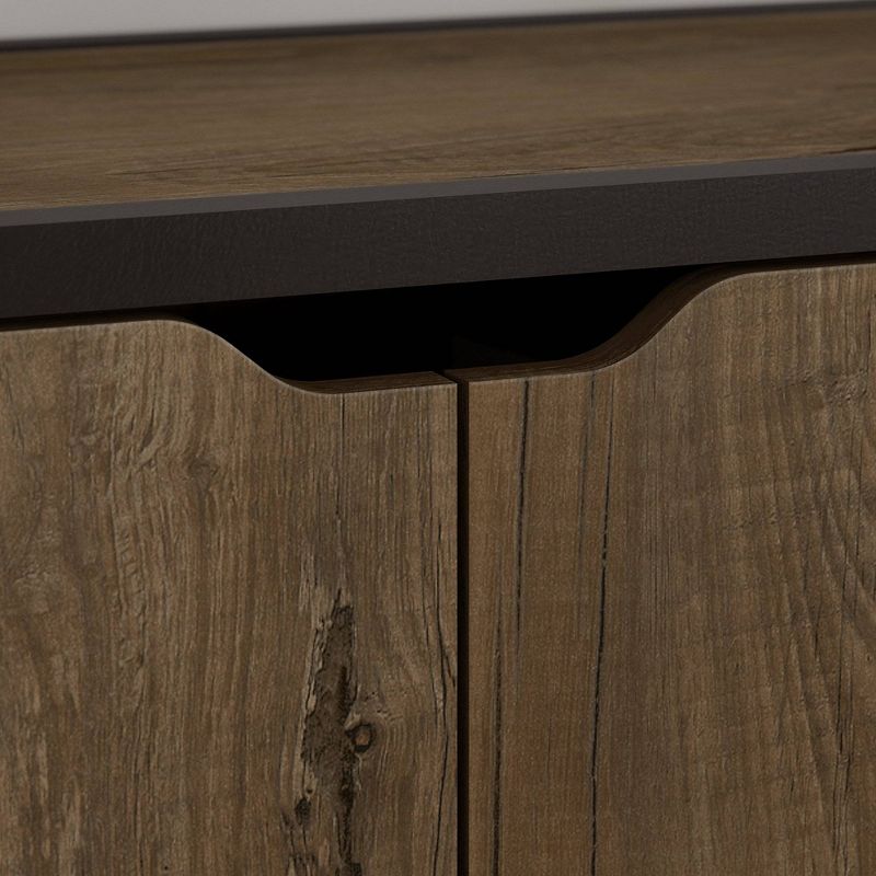 64.13" 5 Shelf Anthropology Bookshelf with Doors Rustic Brown - Bush Furniture