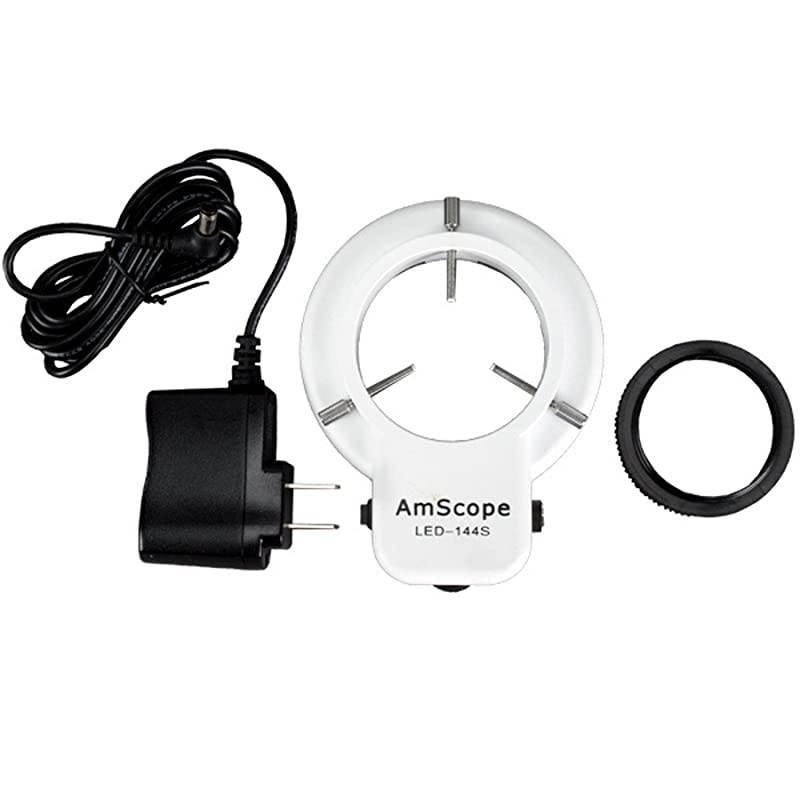 LED144S 144 LED Adjustable Microscope Compact Ring Light + Adapter