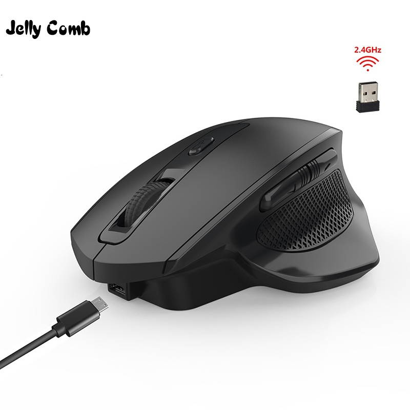 Jelly Comb Rechargeable 2.4G Wireless Gaming Mouse Ergonomic Design 6 Buttons Silent Mouse for Laptop Notebook Desktop Mice