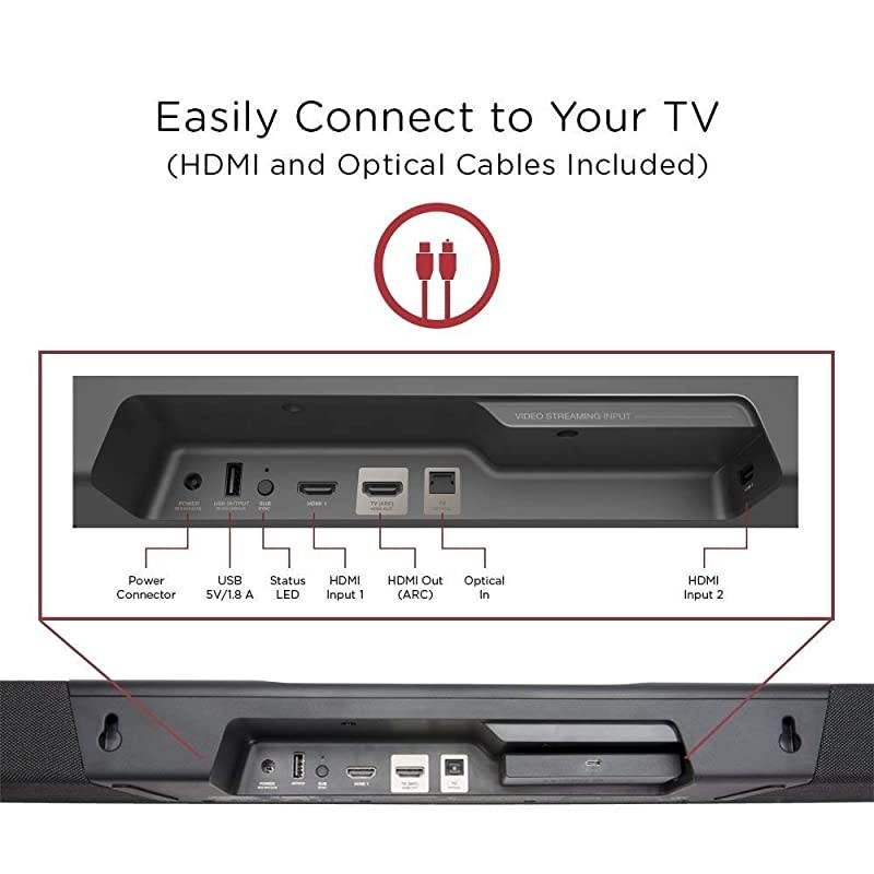Command Sound Bar with Handsfree  Alexa Voice Control (New Update with Multi-Room Music Built-In), 4K HDMI, and Fire TV Compatible for Your Home Theater
