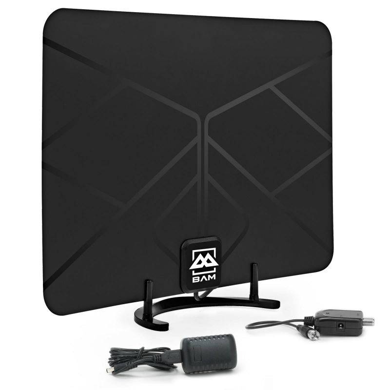 BAM 60-Mile Digital HD TV Antenna - Indoor OTA (Over the Air) VHF / UHF Amplified HDTV Receiver