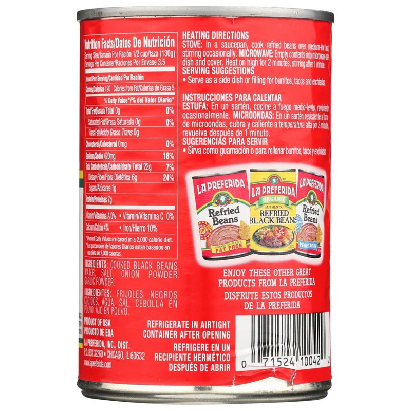 La Preferida Low Fat Refried Beans - 16oz