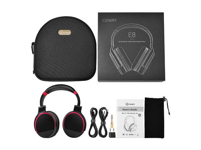 COWIN E8 [Upgraded] Active Noise Cancelling Wireless Headphones w/ Bluetooth, Microphone, Hi-Fi Deep Bass, and 20 Hour Playtime