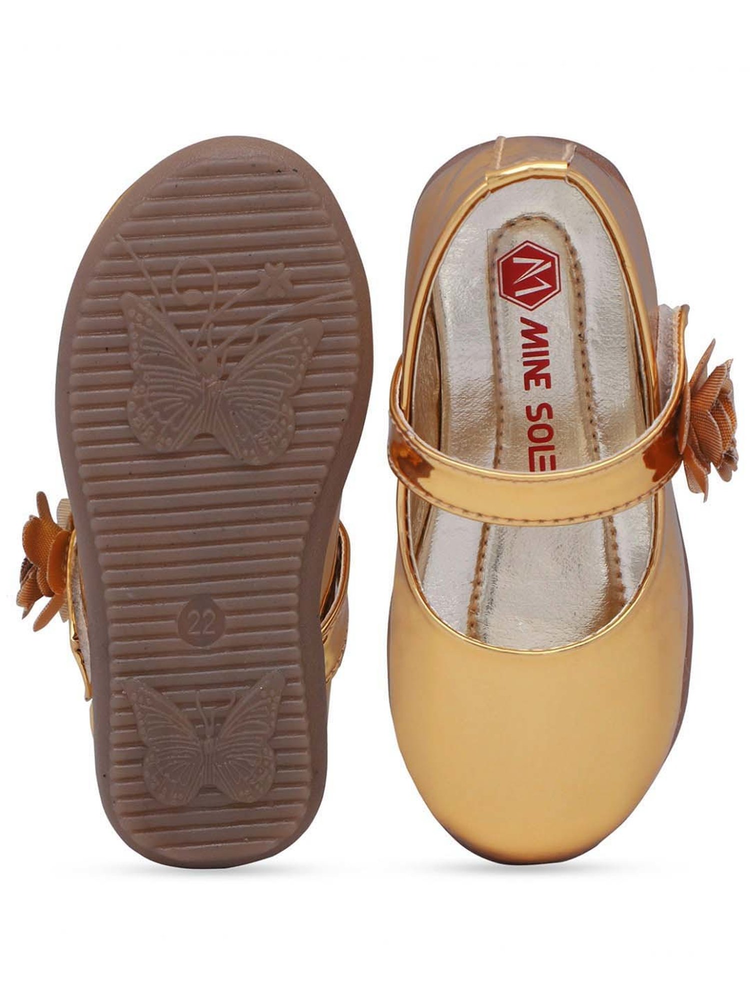 Minesole Kids Golden Mary Jane Shoes