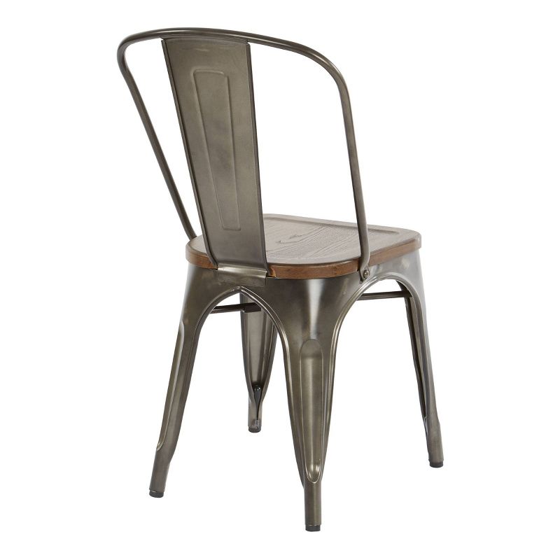 Set of 2 Indio Steel Chair Seat Walnut - OSP Home Furnishings