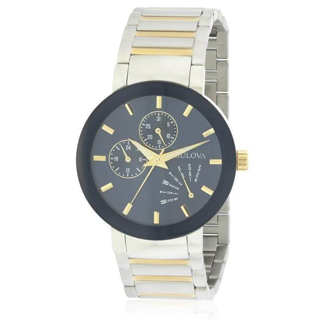 Bulova Mens Silver & Gold Finish Watch