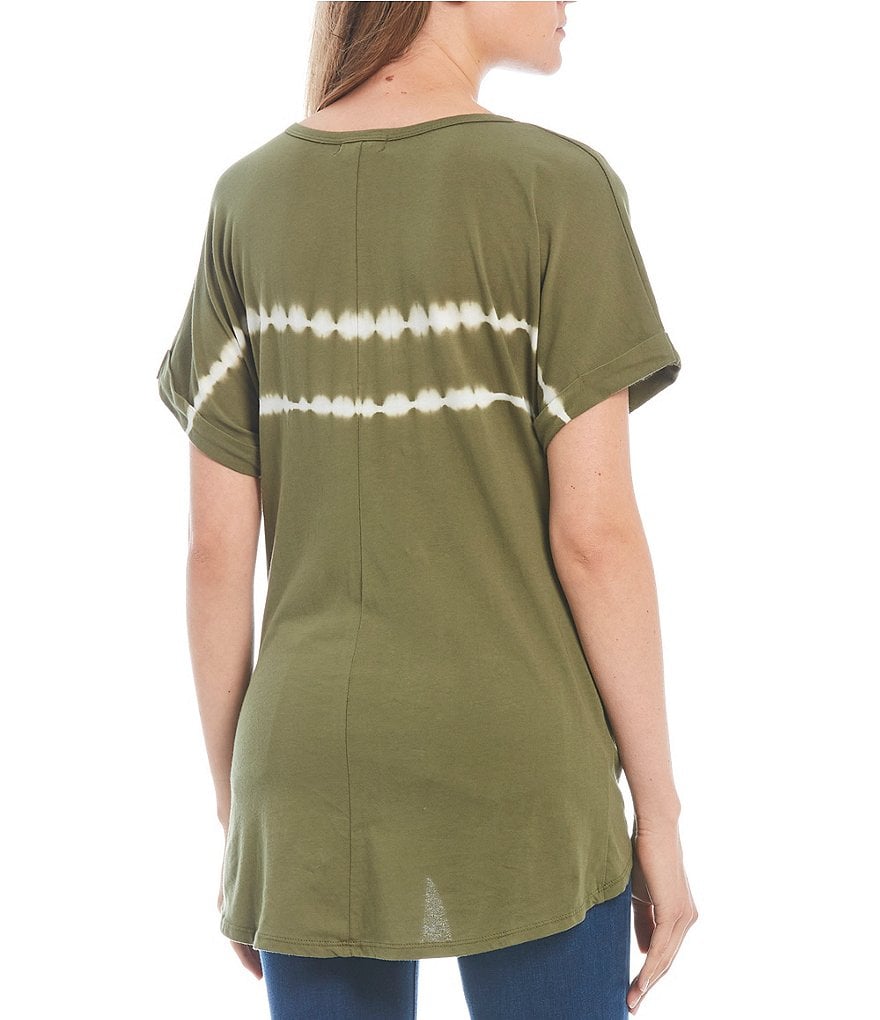 Miss Chievous Tie Dye Twist Front Knit Tee