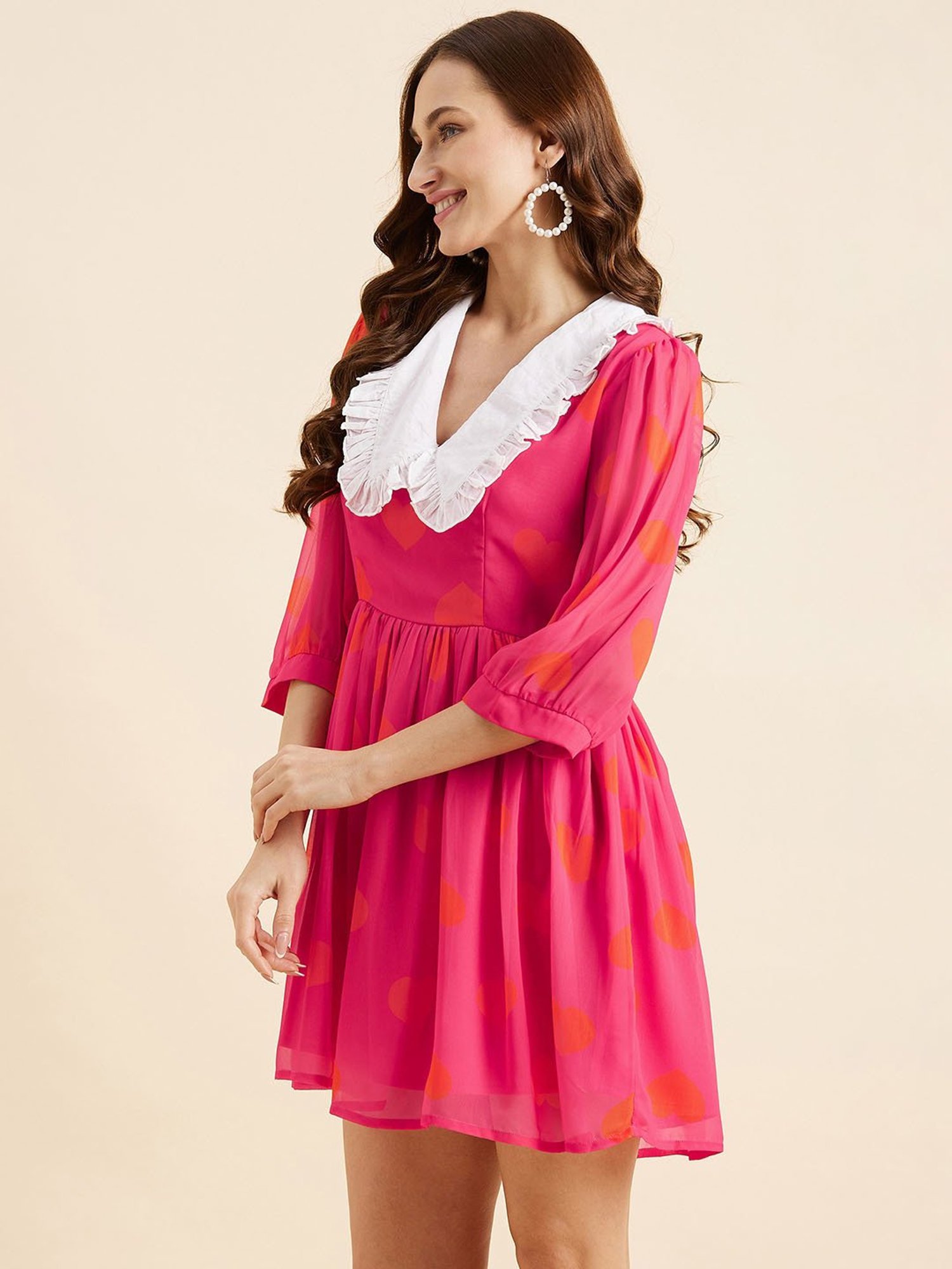 PANIT Pink Printed Ethnic Dress