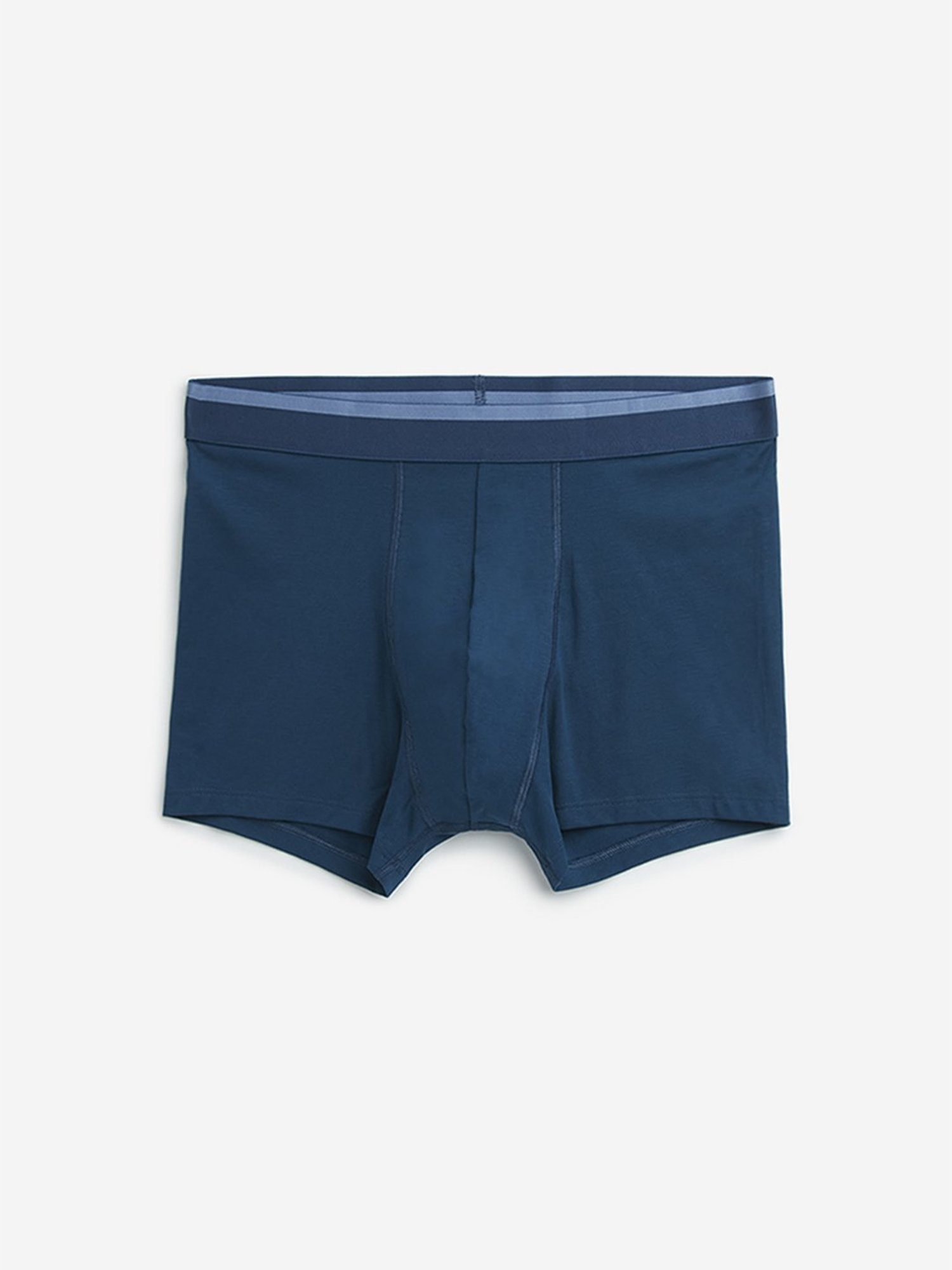 WES Lounge by Westside Blue Printed Cotton Blend Trunks - Pack of 3