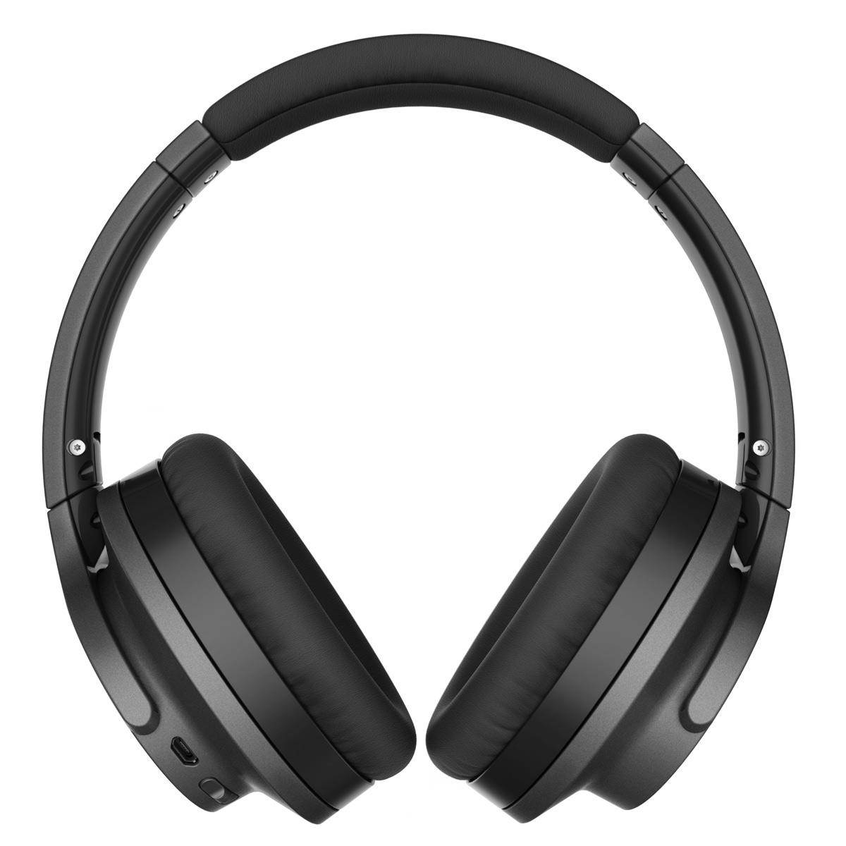 Audio-Technica Black ATH-ANC700BTBK 3.5 mm (1/8") stereo mini-plug, L-shaped Connector QuietPoint Wireless Active Noise-Cancelling Headphones