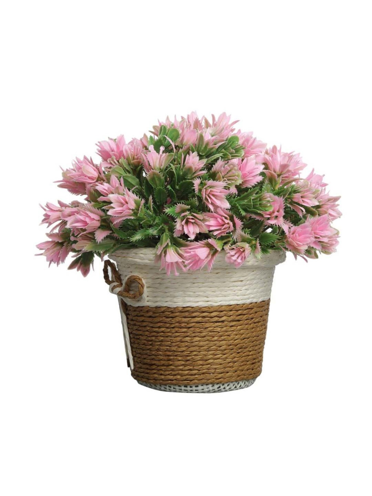 Foliyaj Multicolor Plastic Artificial Flower Plant With Pot - Set of 2