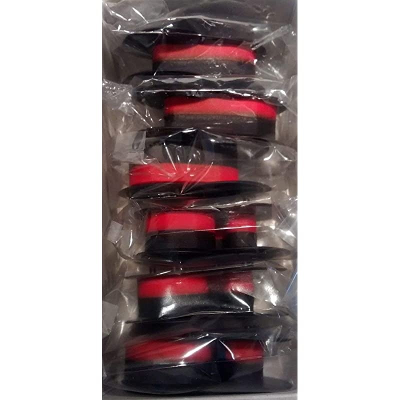 6 Black Red Calculator Ribbons Compatible with Canon MP25DV MP25DV