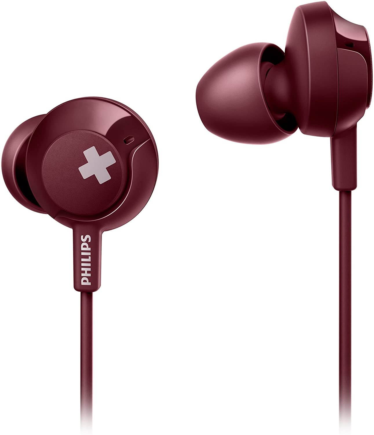 Philips SHE4305RD BASS+ In Ear Wired Headphones with Mic - Red