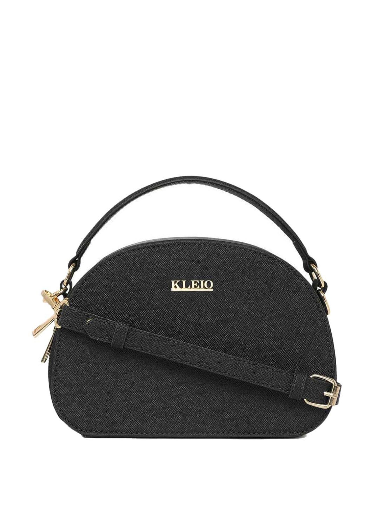 KLEIO Black Solid Small Handbag