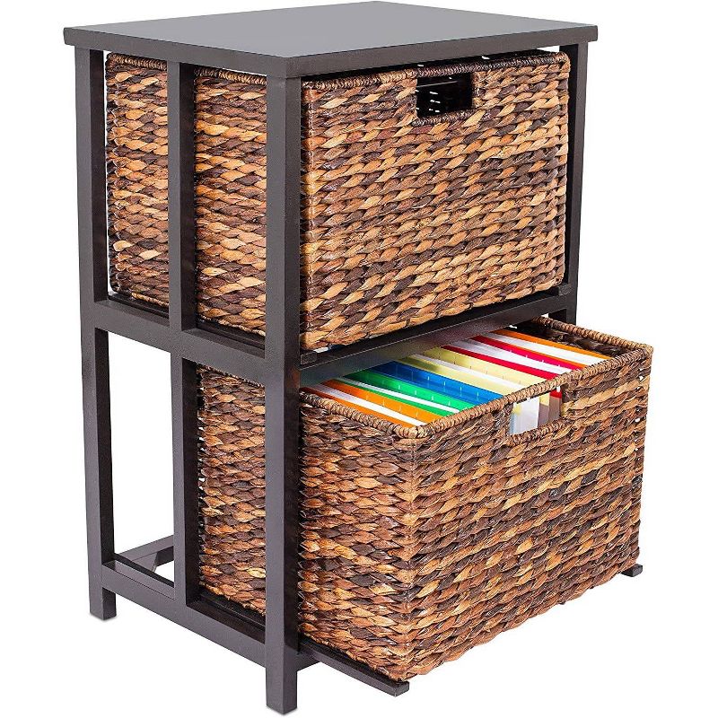 BirdRock Home 2 Tier Abaca File Storage Cubby