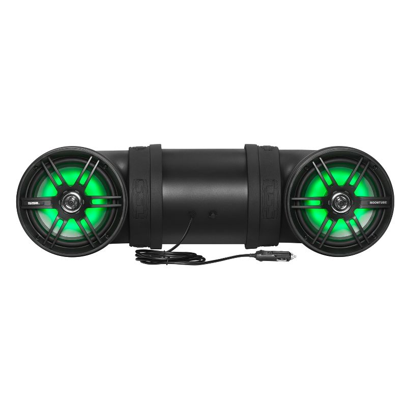 Soundstorm BTB8L 8 Inch 700W Bluetooth Amplified Marine Powersports UTV ATV Tube Speaker System with LED Lights, Black