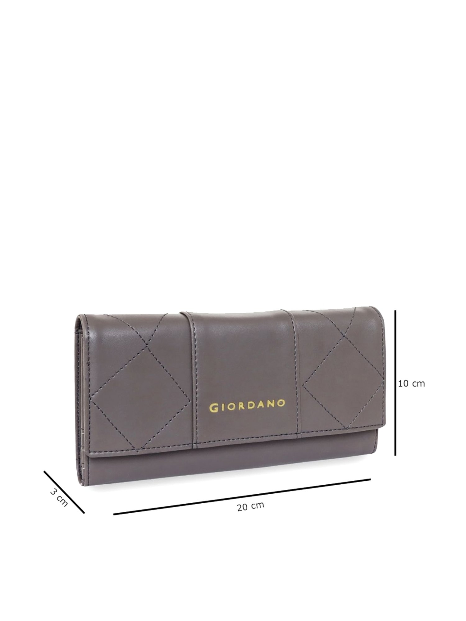 Giordano Grey Textured Tri-Fold Wallet for Women