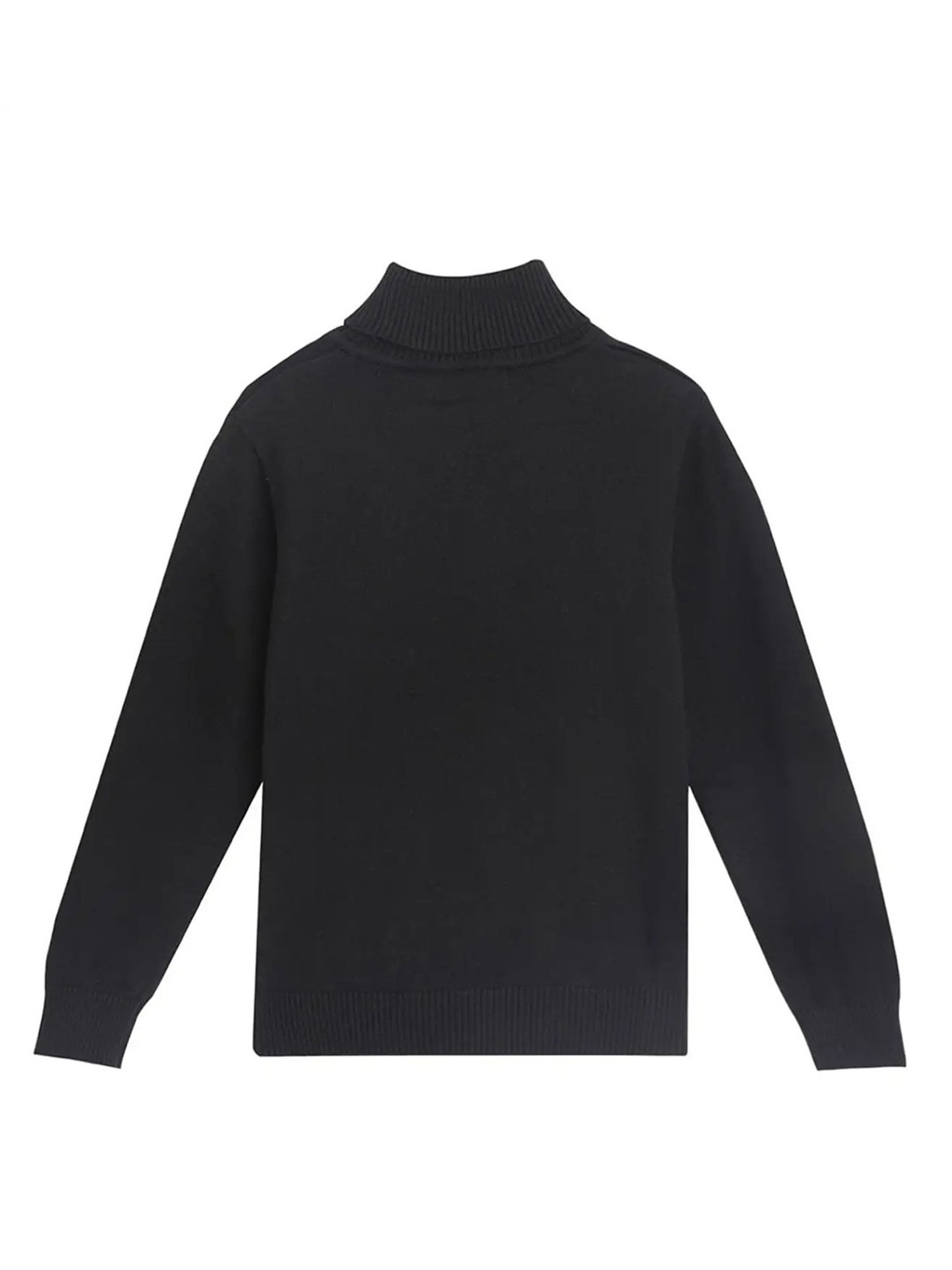 Blue Giraffe Kids Black Solid Full Sleeves Sweater