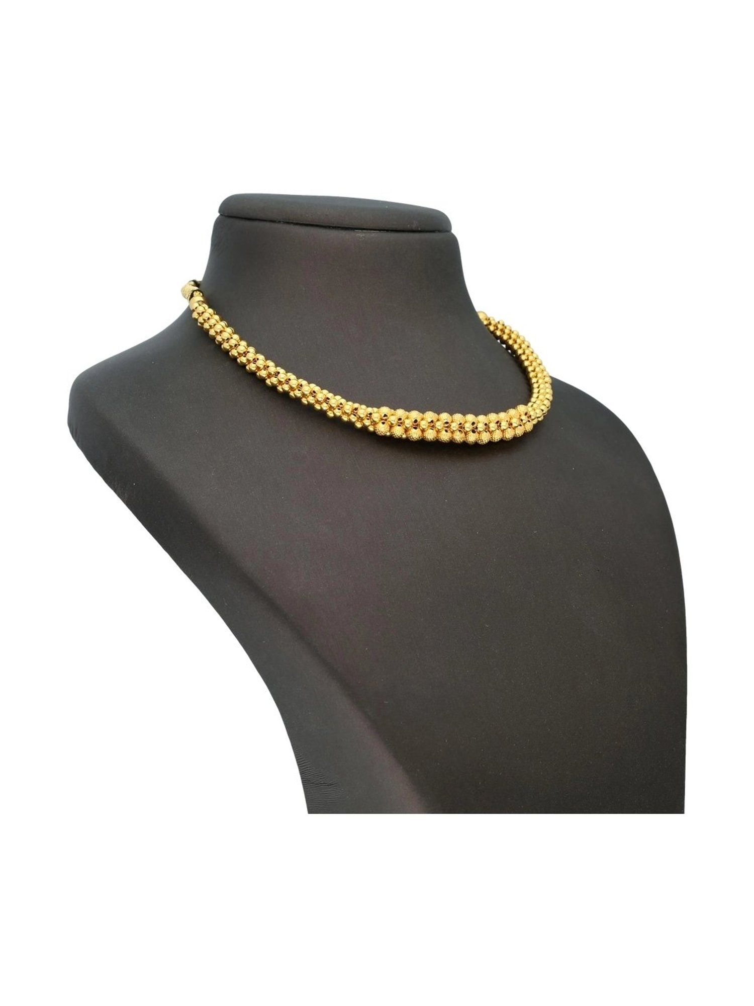 CKC Repouss&iquest; Work Rudraksha Gold Extender Neck Chain: Spiritual Elegance