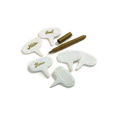 Porcelain Cheese Markers with pen