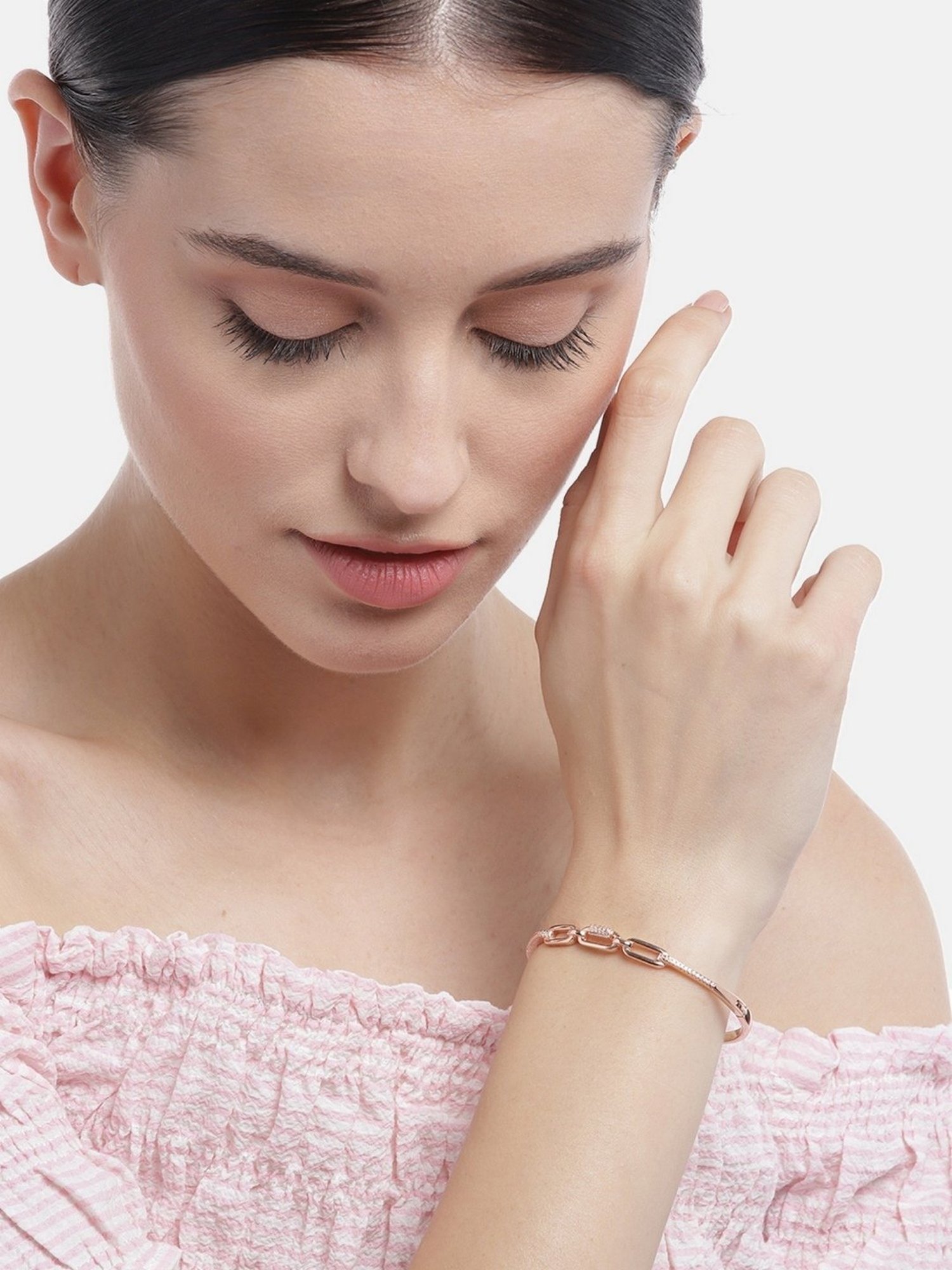 Zavya CZ Rose Gold-Plated 92.5 Sterling Silver Bracelet