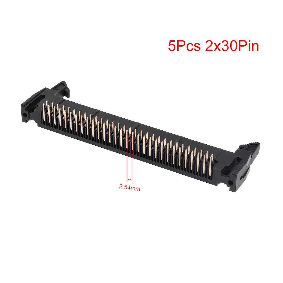 5Pcs 2x30Pin 2.54mm Pitch Double Rows 90 Degree Connector PCB IDC Ejector Header