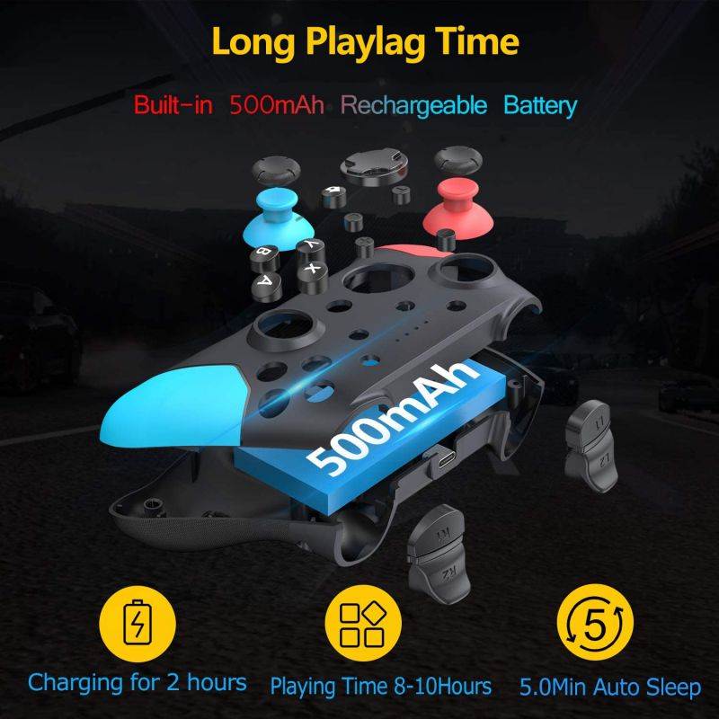 Wireless Switch Pro Controller for Switch/Lite, Controllers Rechargeable Gamepad Joypad Remote Joystick for Switch Console,Adjustable Turbo Function, Dual Vibration, and Gyro 6-Axis