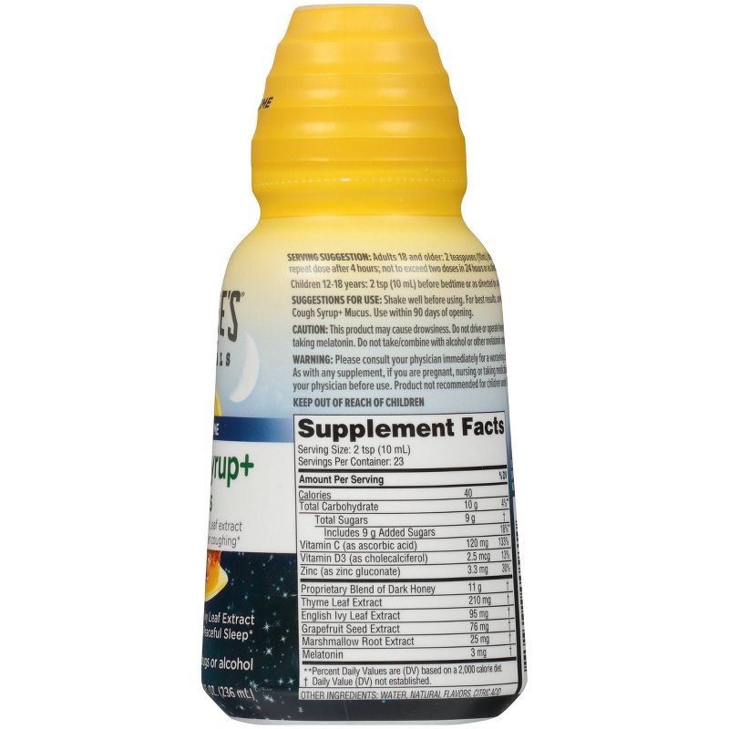 Zarbee's Naturals Nighttime Cough Syrup + Mucus Reducer - Dark Honey & Lemon - 8 fl oz