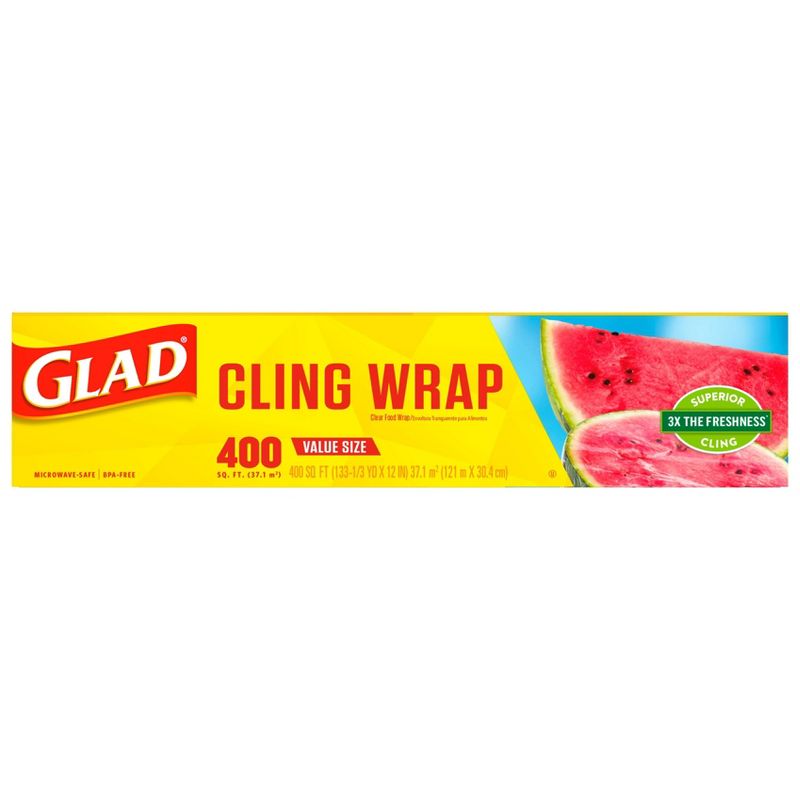 Glad Cling Plastic Food Wrap - 400 sq ft