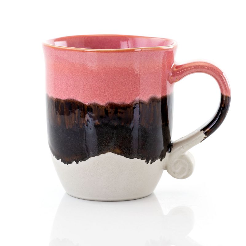 Meritage Twist 4 Piece 17 Ounce Round Stoneware Cup Set in Red