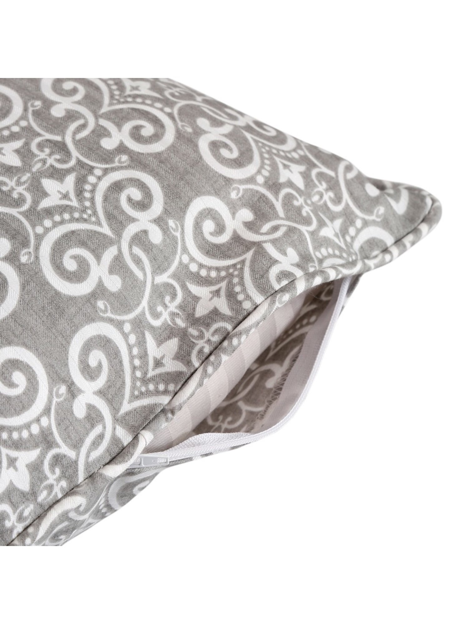 Swayam Ananda Geometric Grey Cotton Single Diwan Set