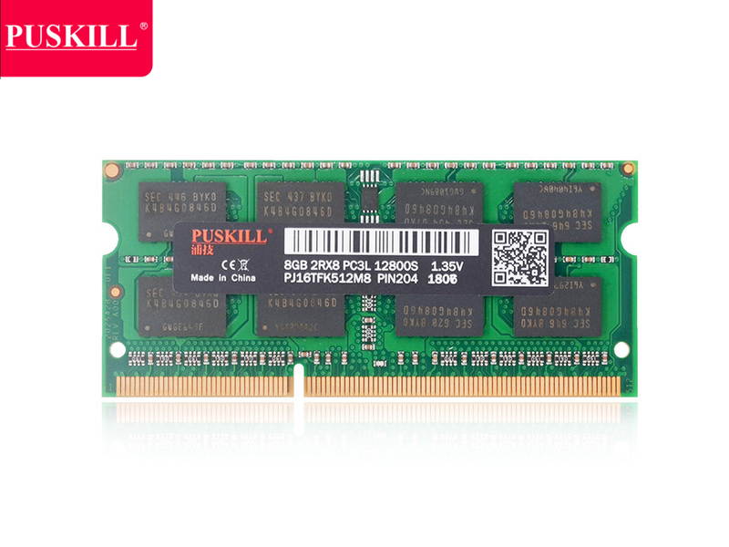 PUSKILL DDR3 1600MHz SODIMM RAM PC3-12800 4G 1.35V CL11 204 Pin Support ECC Unbuffered Laptop Memory Notebook RAM Module for Mac Intel and AMD System